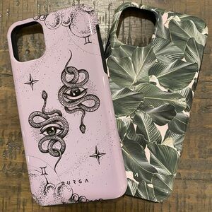 iPhone 11 Pro Max Case Bundle (2) Purple Gemini + Banana Leaves | Like New